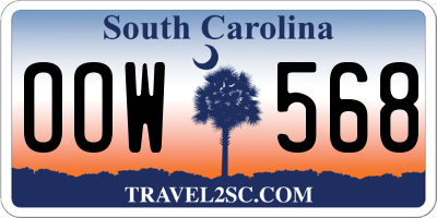 SC license plate OOW568