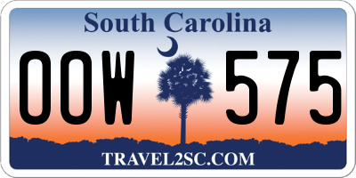 SC license plate OOW575