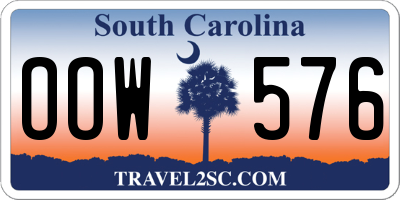 SC license plate OOW576