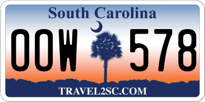 SC license plate OOW578