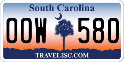 SC license plate OOW580