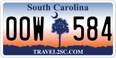 SC license plate OOW584