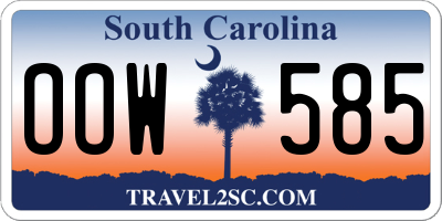SC license plate OOW585
