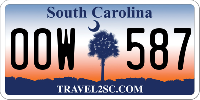 SC license plate OOW587