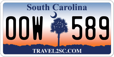 SC license plate OOW589