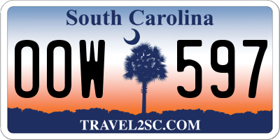 SC license plate OOW597