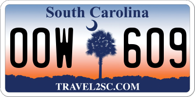 SC license plate OOW609