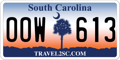 SC license plate OOW613