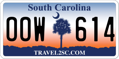 SC license plate OOW614