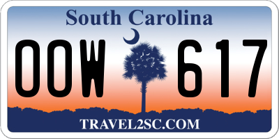 SC license plate OOW617