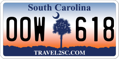 SC license plate OOW618