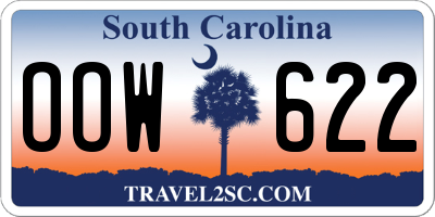 SC license plate OOW622