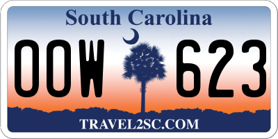 SC license plate OOW623