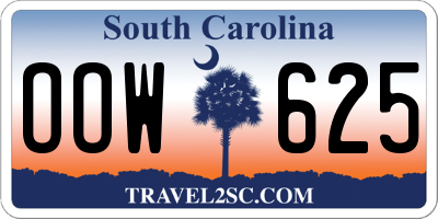 SC license plate OOW625