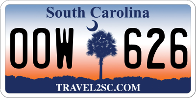 SC license plate OOW626