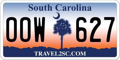 SC license plate OOW627