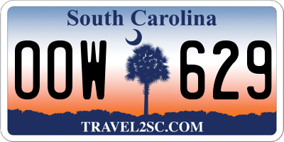 SC license plate OOW629