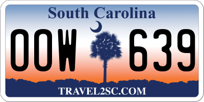 SC license plate OOW639
