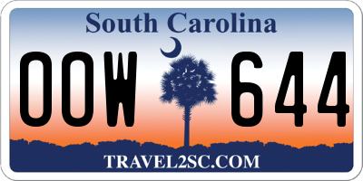 SC license plate OOW644