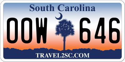 SC license plate OOW646