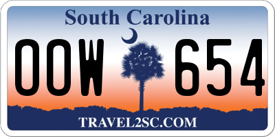 SC license plate OOW654