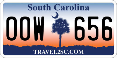 SC license plate OOW656