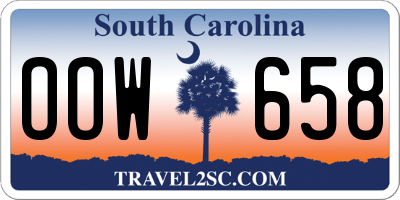 SC license plate OOW658
