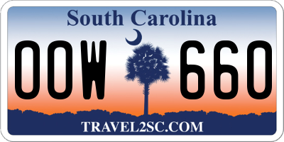 SC license plate OOW660