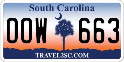 SC license plate OOW663