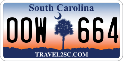 SC license plate OOW664