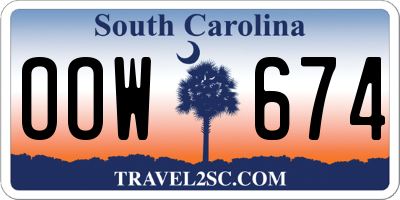 SC license plate OOW674