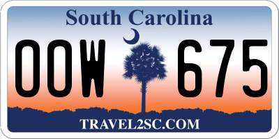 SC license plate OOW675