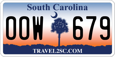 SC license plate OOW679