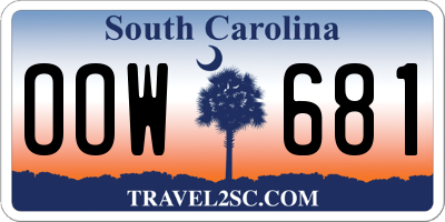SC license plate OOW681
