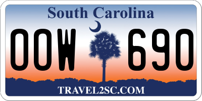 SC license plate OOW690