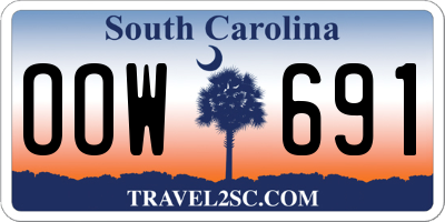 SC license plate OOW691