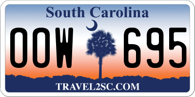SC license plate OOW695