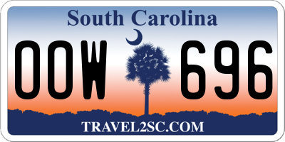 SC license plate OOW696
