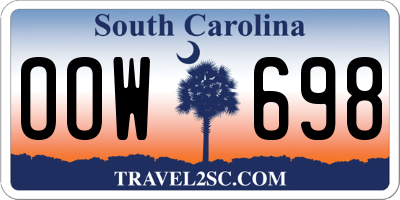 SC license plate OOW698