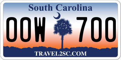 SC license plate OOW700