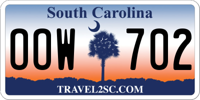 SC license plate OOW702