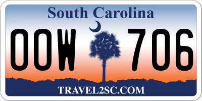 SC license plate OOW706