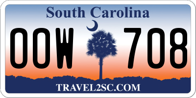SC license plate OOW708