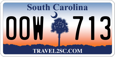SC license plate OOW713