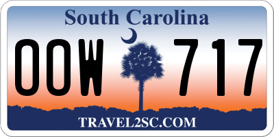 SC license plate OOW717