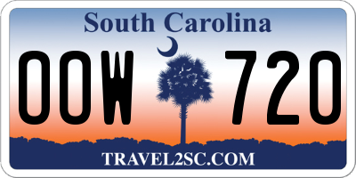 SC license plate OOW720