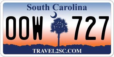 SC license plate OOW727