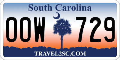 SC license plate OOW729