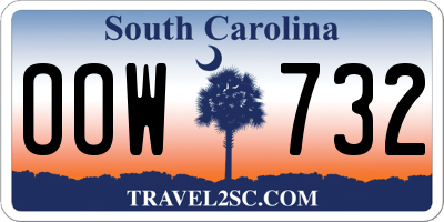 SC license plate OOW732