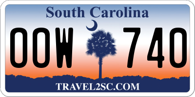 SC license plate OOW740